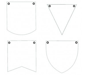 Stickserie ITH - Wimpel Basic blanko Set mit Ösen